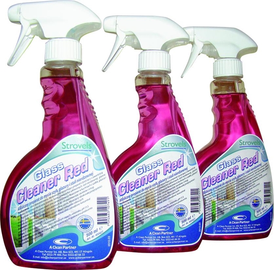Picture of STROVELS Glass Cleaner Red līdzeklis stikla tīrīšanai, koncentrāts, Ph-11.4, 500ml, (12gab