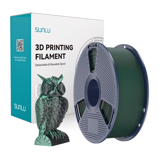 Изображение Sunlu PLA+ Silk Dual Color Filament (Black and Gre