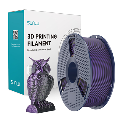 Изображение Sunlu PLA+ Silk Dual Color Filament (Black and Pur