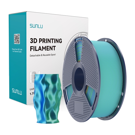 Изображение Sunlu PLA+ Silk Dual Color Filament (blue-green)