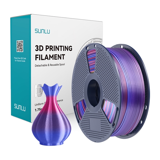 Изображение Sunlu PLA+ Silk Filament (Rainbow 02)