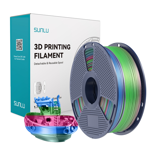 Изображение Sunlu PLA+ Silk Filament (Rainbow) 06