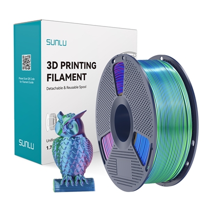 Изображение Sunlu PLA+ Silk Tri-Color Filament (blue-green-pur