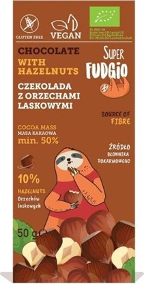 Изображение Super Fudgio Czekolada z orzechami laskowymi BIO 50 g Super Fudgio