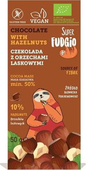 Изображение Super Fudgio Czekolada z orzechami laskowymi BIO 50 g Super Fudgio
