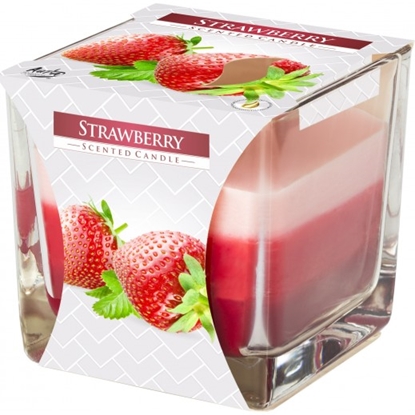 Attēls no Svece stikla traukā 8x8cm,arom.32h,Strawberry