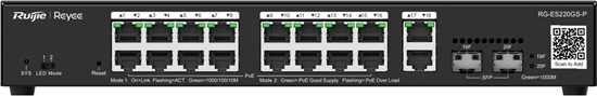 Picture of Switch RUIJIE Ruijie Reyee RG-ES220GS-P| Switch Smart, 20 portów, 18xGE, 16xPoE+, 250W, 2xSFP, Cloud