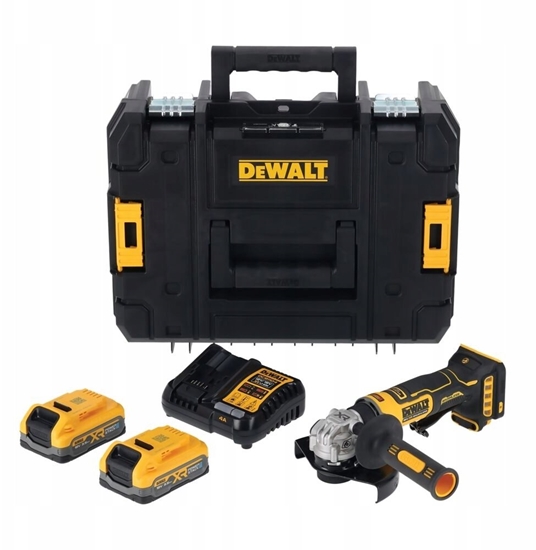 Изображение Szlifierka Dewalt Akumulatorowa ktowny szlifuoklis 125mm, 2x3.5Ah, 18V XR, COMPACT, DEWALT [DCG404S2T-QW]
