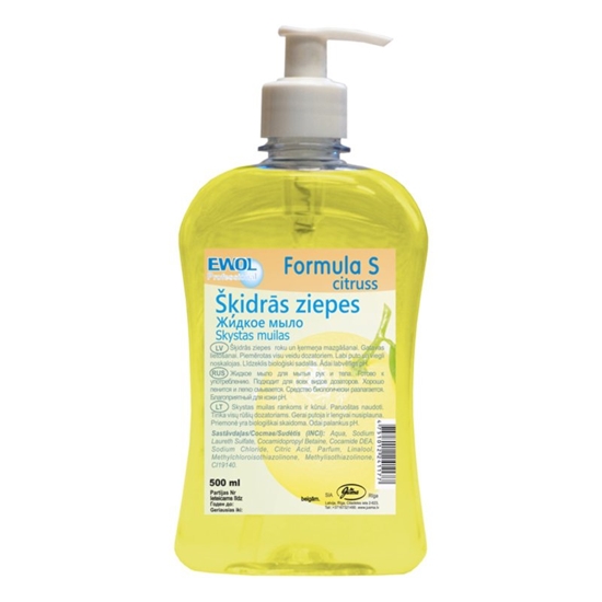Picture of Šķidrās ziepes Citruss Formula S, 500ml, ar dozatoru, EWOL