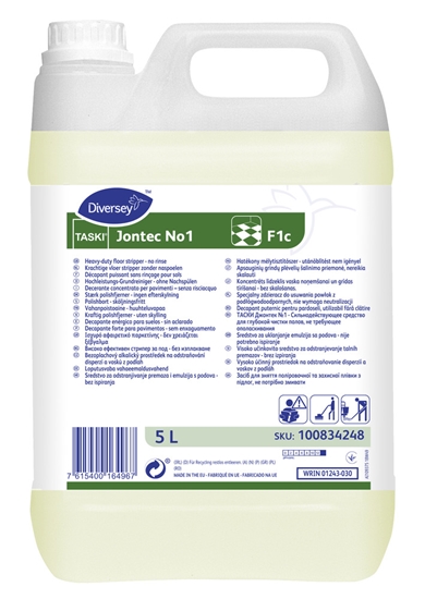 Picture of TASKI JONTEC No1 Ļoti sārmains, efektīvs vaska noņemšanas līdzeklis 5L (2gab/iep)