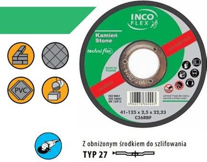 Изображение Techniflex TARCZA DO SZLIFOWANIA KAMIENIA INCOFLEX 125 x 6,0mm M278-125-6.0-22C24R