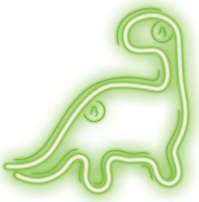 Picture of TelForceOne Neon LED dinozaur napis dekoracyjny cienny zielony 23,5x24,5 cm