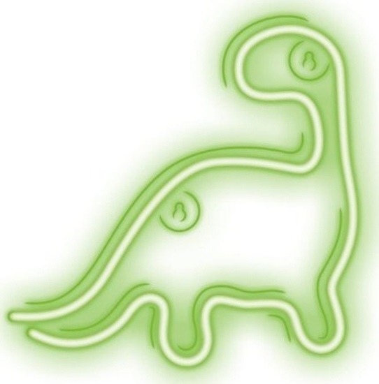 Picture of TelForceOne Neon LED dinozaur napis dekoracyjny cienny zielony 23,5x24,5 cm