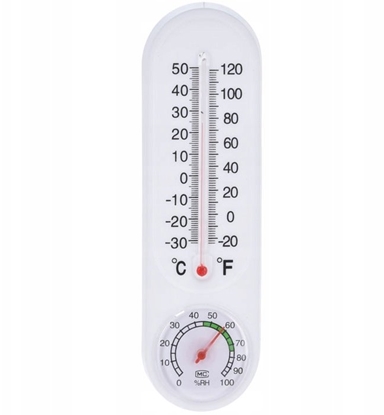 Изображение TERRARIO Termometr z higrometrem biay 22 cm
