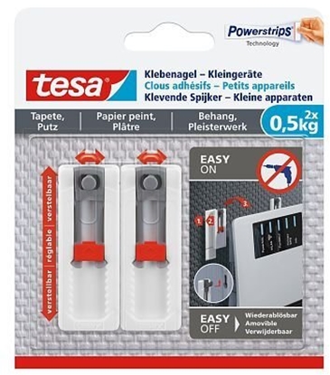 Attēls no Tesa TESA 77782-00000-01 wieszak Wewntrzna Uniwersalny hak Szary, Biay 2 szt.