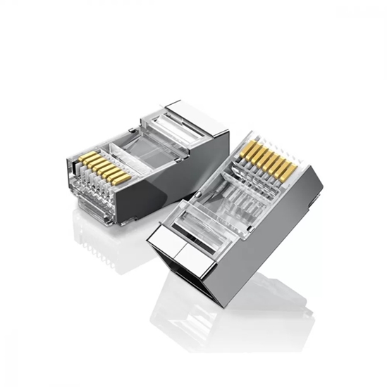 Изображение Tikla spraudnis RJ45 (8P8C) CAT6 STP cietam un savitam kabelim (100gab.)