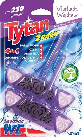 Изображение Tytan 4w1 KOSTKA toaletowa DO WC TYTAN VIOLETwater 2x40g