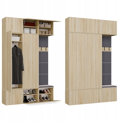 Изображение Topeshop Garderoba HAGA III/2Sz1W DB SONOMA 2x Szafa + Wieszak