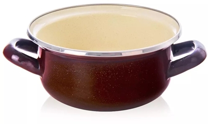 Attēls no Tragar Garnek emaliowany indukcja na indukcj gaz BROWN may 16 cm 1L ORION 113328