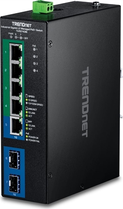 Изображение Trendnet TI-PG743Bi 7-Port Industrial Gigabit L2 Managed PoE+ DIN-Rail Switch 24 – 57V