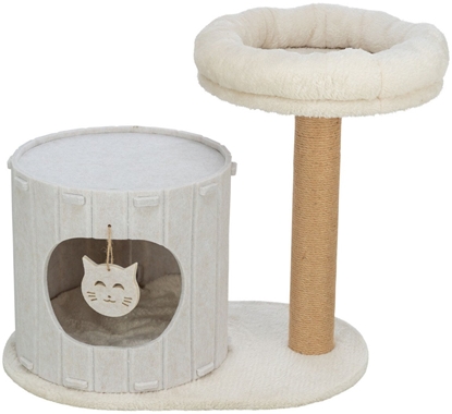 Изображение Trixie Drapak, legowisko i drapak, dla kota, kremowy, filc, 58 × 52 × 37 cm