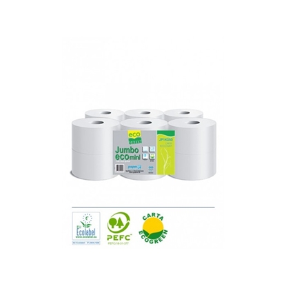Attēls no Tualetes papīrs ECOGREEN Jumbo ECO Mini, rullis, 2-slāņu, neperforēts, pārstrādātā celuloz