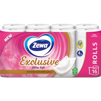 Attēls no Tualetes papīrs ZEWA Exclusive Soft, 4-slāņu, iepakojumā 16 ruļli.