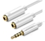 Picture of Ugreen Cable cable headphone splitter mini jack 3.5 mm - 2 x mini jack 3.5 mm (2 x stereo output) 20cm white (AV134) White