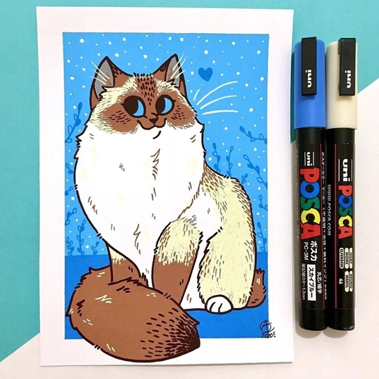 Picture of UNI-BALL POSCA PC-1MR marker 1 szt. Kocówka cienka Fioletowy