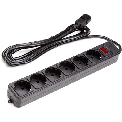 Изображение UPS-Rated Extension Cord 3m, 6 sockets, with switch black