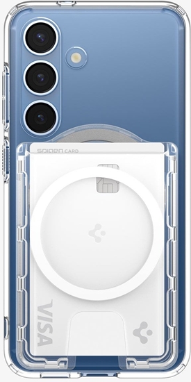 Изображение Urban Spigen Ultra Hybrid Wallet MagSafe+, crystal clear - Samsung Galaxy S25 Series