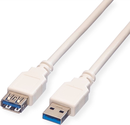 Attēls no USB 3.0 pagarin. kabelis,  A- A, M/F, 1.8m, balts, Value