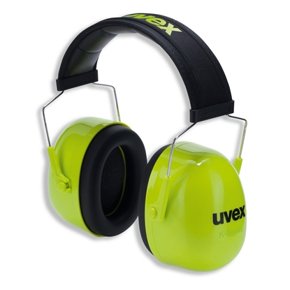 Изображение Uvex K4 earmuffs – high-performance hearing protection, SNR 35 dB, yellow hi-vis soft headband, adjustable fit