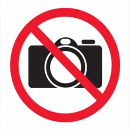 Attēls no Uzlīme "FOTOGRAFĒT AIZLIEGTS" 114x114mm