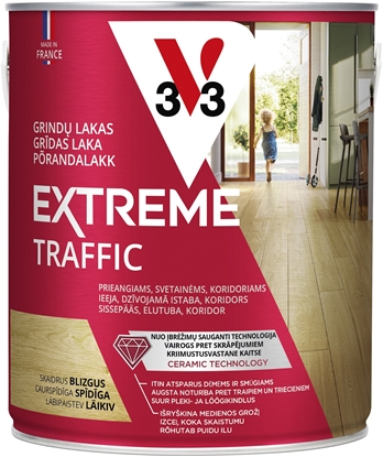 Attēls no V33 SHINY FLOOR LACQUER (COLORLESS, 2,5 L)