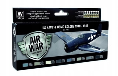 Attēls no Vallejo Vallejo: 71.157 - Model Air - Air War - US Navy & USMC Colors 1940-1945 (8x18 ml)