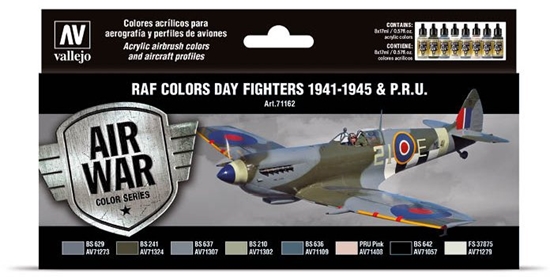 Picture of Vallejo Vallejo: 71.162 - Model Air - Air War - RAF Colors - Day Fighters 1941-1945 & P.R.U. (8x18 ml)
