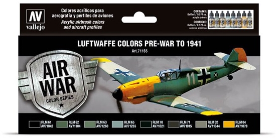 Изображение Vallejo Vallejo: 71.165 - Model Air - Air War - Luftwaffe Colors - Pre-War to 1941 (8x18 ml)