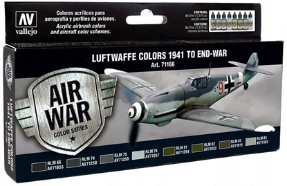 Attēls no Vallejo Vallejo: 71.166 - Model Air - Air War - Luftwaffe Colors - 1941 to End-War (8x18 ml)