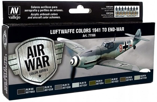 Picture of Vallejo Vallejo: 71.166 - Model Air - Air War - Luftwaffe Colors - 1941 to End-War (8x18 ml)