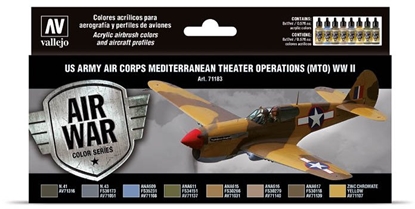 Attēls no Vallejo Vallejo: 71.183 - Model Air - Air War - US Army Air Corps - Mediterranean Theater Operations (MTO) WWII (8x18 ml)