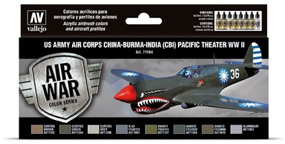 Attēls no Vallejo Vallejo: 71.184 - Model Air - Air War - US Army Air Corps - China-Burma-India (CBI) Pacific Theather WWII (8x18 ml)