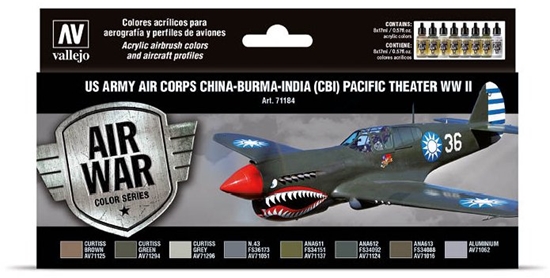 Picture of Vallejo Vallejo: 71.184 - Model Air - Air War - US Army Air Corps - China-Burma-India (CBI) Pacific Theather WWII (8x18 ml)
