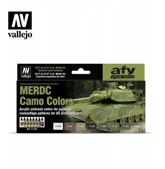 Picture of Vallejo Vallejo: 71.202 - Model Air - AFV - MERDC Camo Colors (8x18 ml)