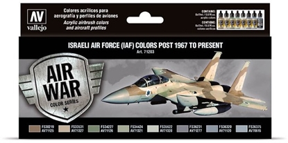 Attēls no Vallejo Vallejo: 71.203 - Model Air - Air War - Israeli Air Force (IAF) Colors Post 1967 to Present (8x18 ml)