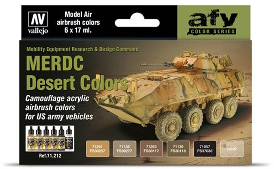 Picture of Vallejo Vallejo: 71.212 - Model Air - AFV - MERDC Desert Colors (6x18 ml)