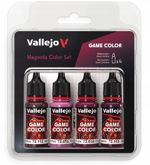Picture of Vallejo Vallejo: 72.388 - Game Color - Magenta Color Set (4x18 ml)