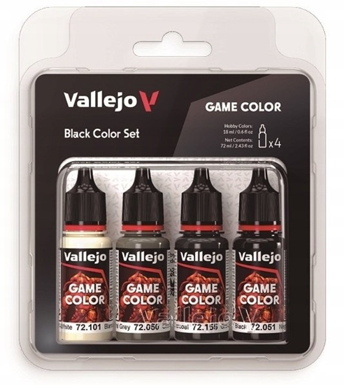 Picture of Vallejo Vallejo: 72.393 - Game Color - Black Color Set (4x18 ml)