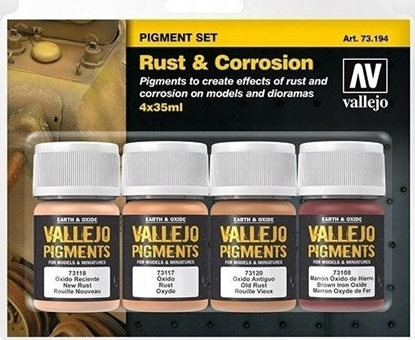 Attēls no Vallejo Vallejo: 73.194 - Pigment Set - Rust & Corrosion (4x35 ml)