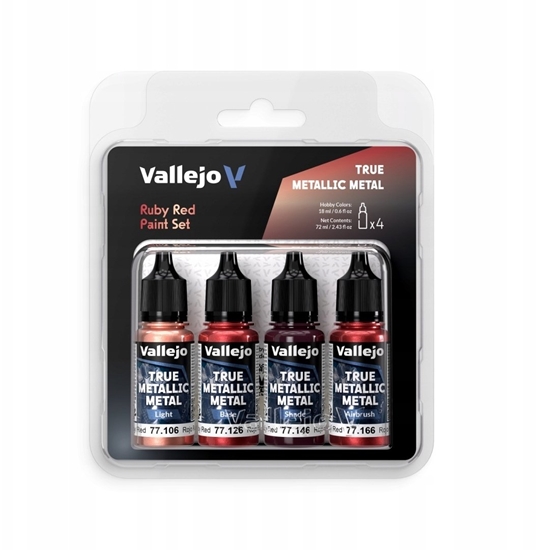 Picture of Vallejo Vallejo: 77.254 - True Metallic Metal - Ruby Red Paint Set